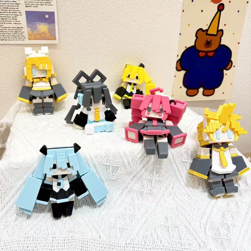 3D Printing Gif - Porte-clés imprimé en 3D Hatsune Miku,