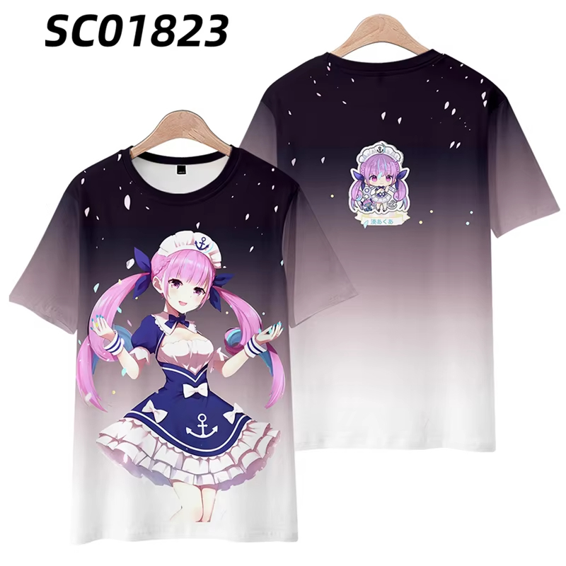 Hololive-T-Shirt à Manches Cou - 3D Printing Youtubers avis et prix