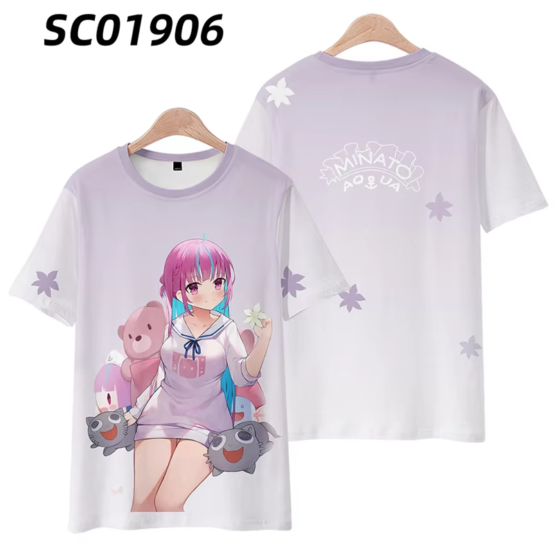 Hololive-T-Shirt à Manches Cou - 3D Printing Youtubers avis et prix